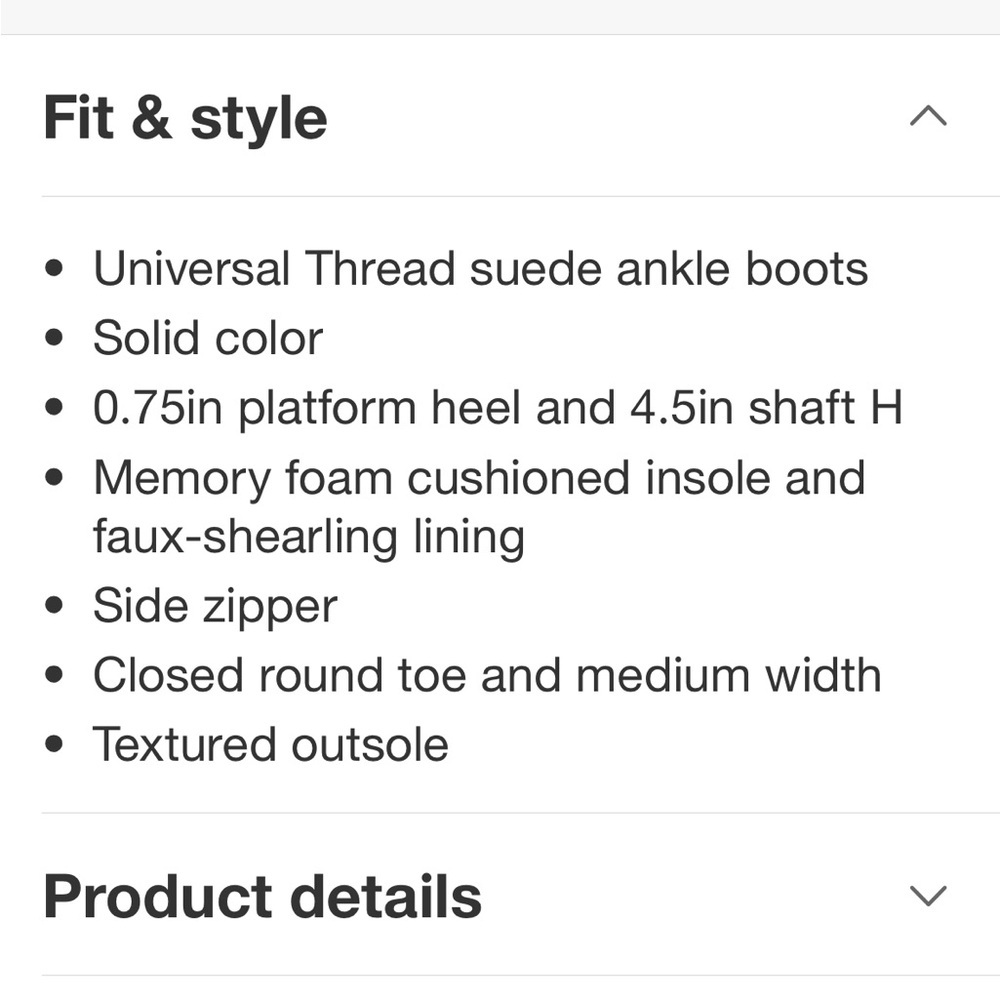 Women's May Microsuede Boots with Memory Foam Insole - Universal Thread™
Black 7 - Picture 6 of 9